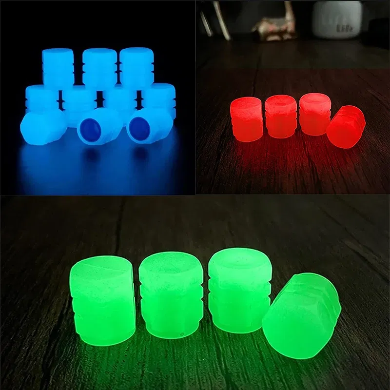 Color: Red - Luminous Valve Caps Fluorescent Red Night Glowing Car for Mercedes-Benz A B C E S G M ML GLK  CL CLK CLS E GL R SL SLK SLS-class