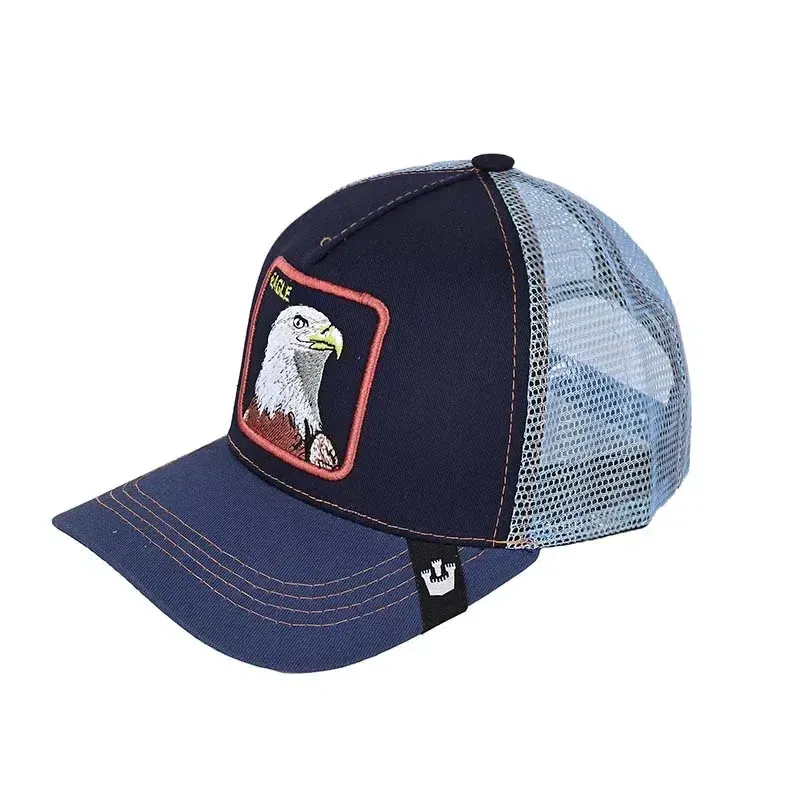 Color: Apricot - Baseball Caps Men Women Snapback Hip Hop Cap With Fashion Animals Embroidery Summer Breathable Mesh Trucker Caps Streetwear Bone