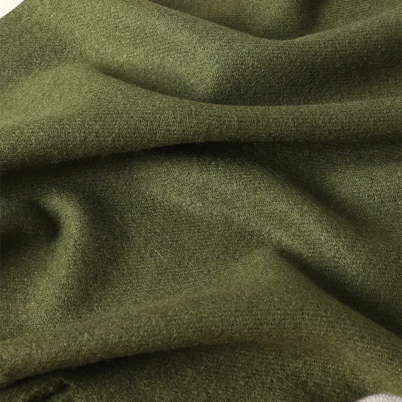 Color: green - New 62 Color Winter Scarf For Women Long Warm Cashmere Scarves Hijab Solid Lady Shawl Wrap Female Pashmina Bandana Head Scarfs