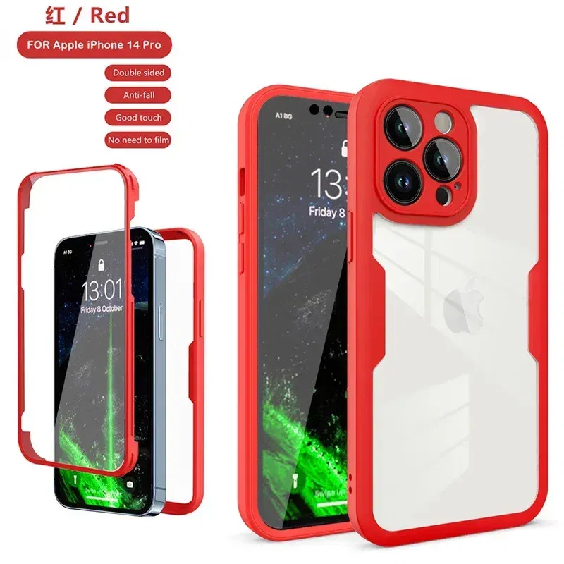 Color: Brown, Compatible-Phone Models: For iPhone 14 Pro Max, Ships From: CN - Clear 360 Full Wrap Phone Case For iPhone 17 Pro Max 16 15 14 13 12 11 SE2/SE3 Xr Xs 8 Plus Film With Lens Protection Back Cover