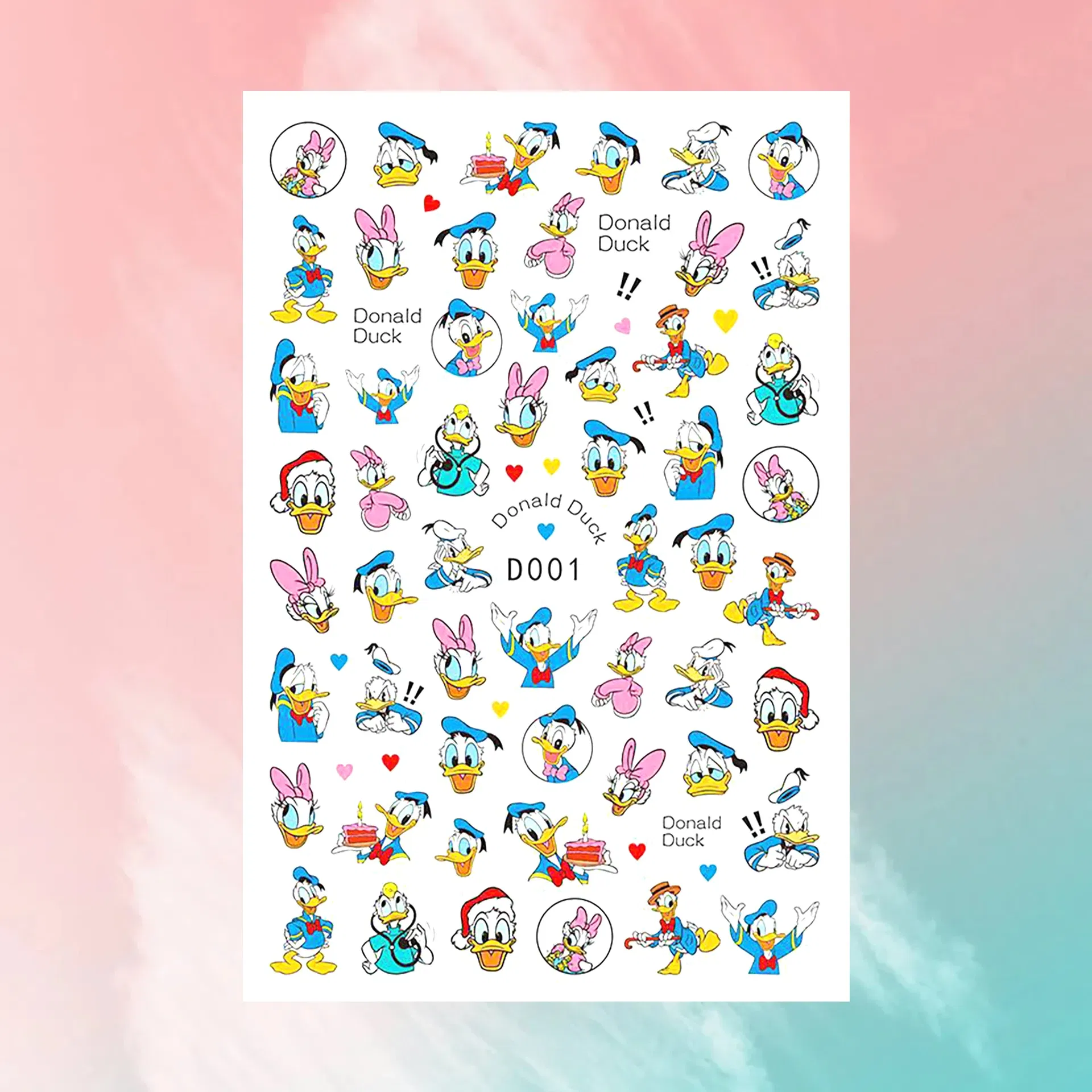 Color: Amry Green - 1PCS Disney Cartoon Nail Stickers Wholesale Waterproof Paste Nail Art Sticker Princess Mickey Anime Series Nail Decoration