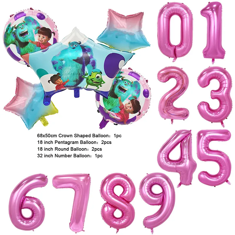 Color: Dark Khaki, Capacity: 220ml - Monsters University Monsters, Inc. James P. Sullivan Theme Birthday Party Decoration Crown Shaped Balloon Set Baby Shower