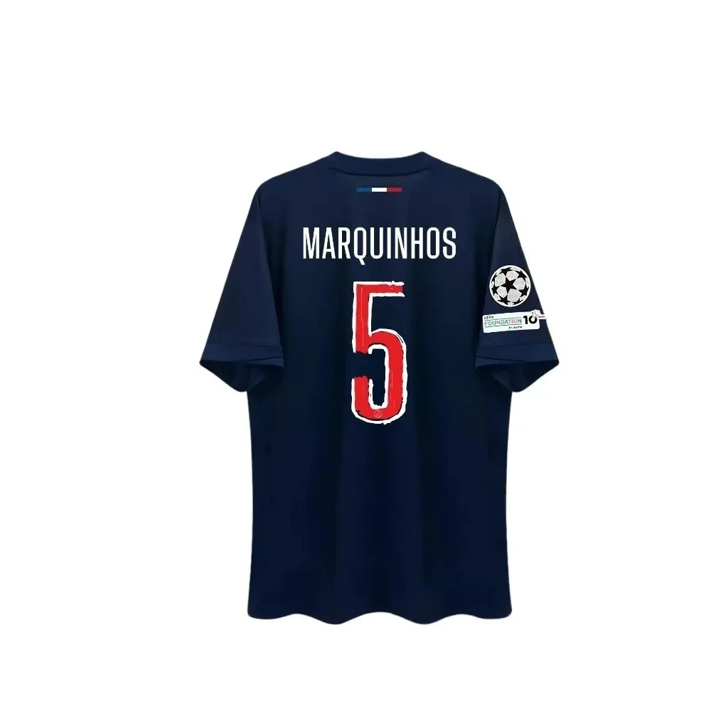 Color: black, Size: S - Paris Saint Germain Champion Men's 3D Printed Sports Fast Drying Breathable T-shirt Football T-shirt Family Children's T-shirt