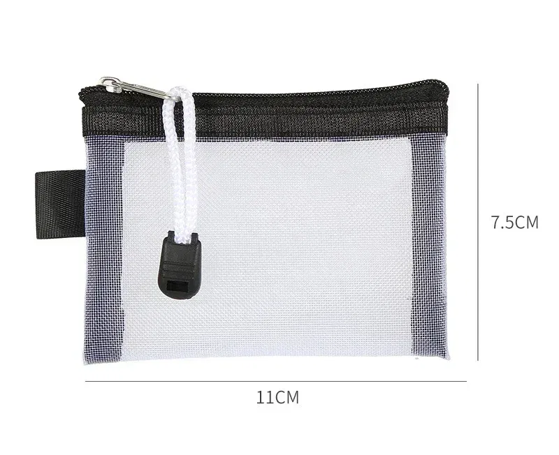 Color: GRAY - Mini Mesh Coin Bags Money Earphone Data Line Storage Bags Bus ID Credit Card Holder Zipper Pouch Traveling Small Coin Wallet