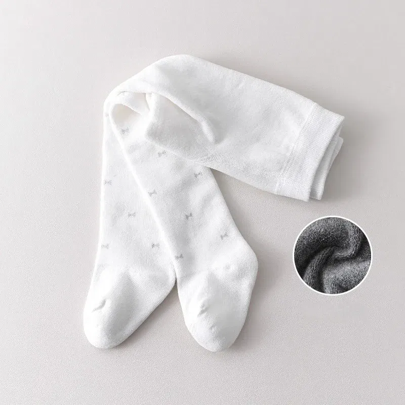 Color: Beige, Kid Size: 6M - Autumn Winter Thickened Baby Pantyhose A-class Girl Stocking Infant Toddler Knit Tights Cute Print High Waist Overall Legging