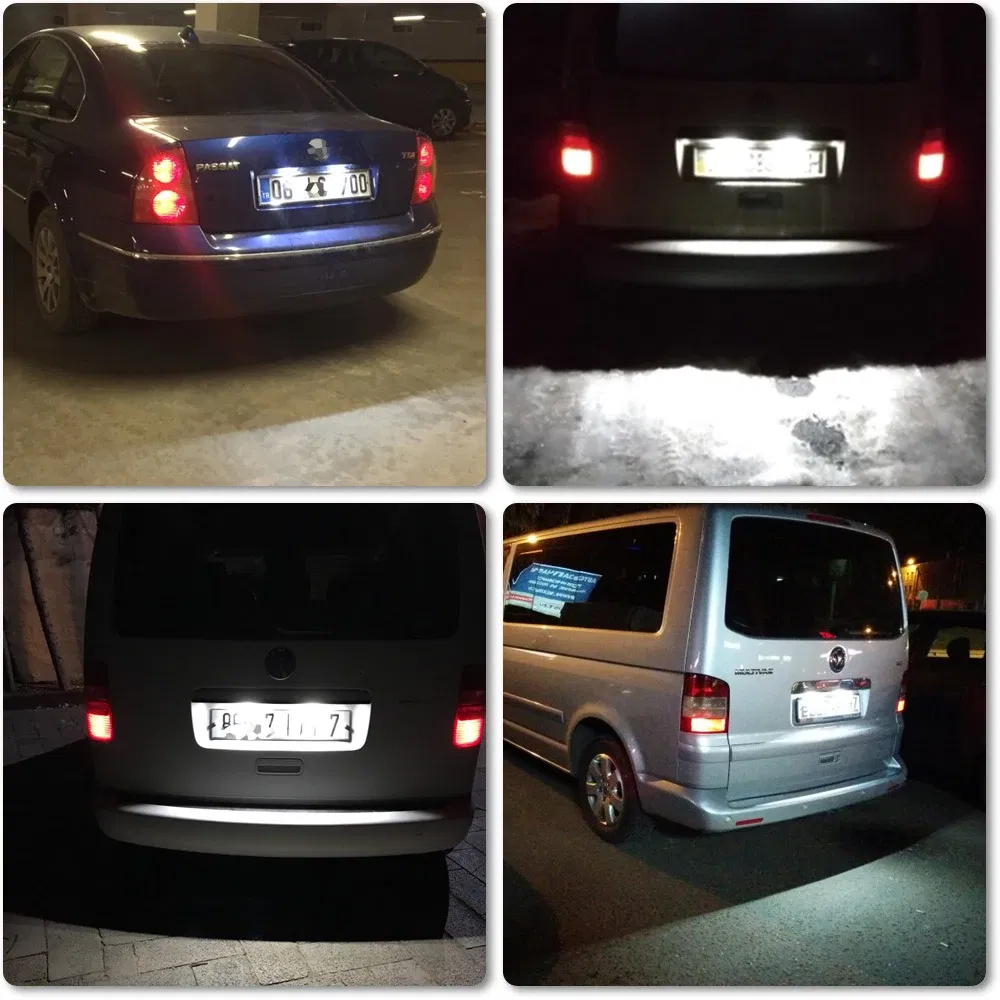 2PCS LED Number License Plate Light Canbus For VW Transporter T5 T6 2003-2020 Caddy III IV Jetta MK3 MK5 Multivan Golf Passat