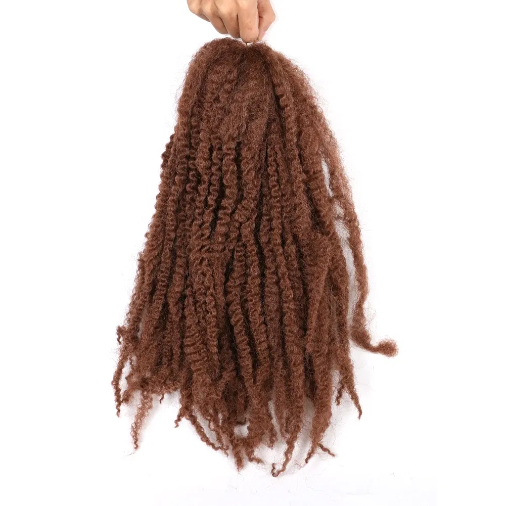 Color: #30, Stretched Length: 18inches, Bulk Buy: 3Pcs/Lot - 18 Inch Synthetic Marley  Twist Braiding Hair Afro Kinky Curly Crochet Hair for Faux Locs Long Springy Twist Hair Extensions