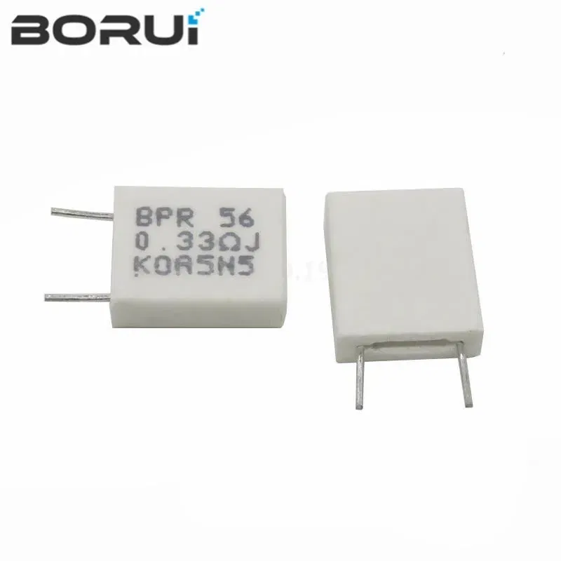 Resistance: 6.2K - 10pcs BPR56 5W 0.001 0.1 0.15 0.22 0.25 0.33 0.5 ohm Non-inductive Ceramic Cement Resistor 0.1R 0.15R 0.22R 0.25R 0.33R 0.5R