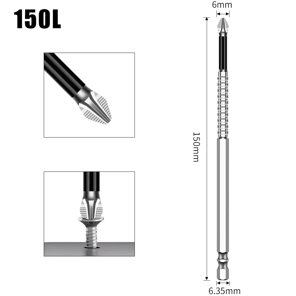 Color: WHITE - K5 Non-slip High Hardness Bit S2 Strong Magnetic 5A Black Non-slip Cross Head Electric Drill Electric Screwdriver Bit