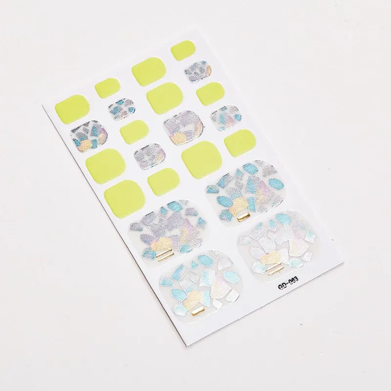 Color: Sliver - 22 Tips/Sheet Women Salon Fashion Nail Stickers Designed Full Beauty Full Cover Nail Stickers Novidades Nails Sticker Designer