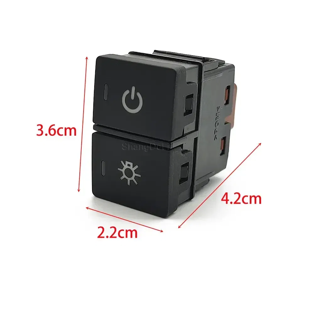 Color: Blue - LED Light Car Dual Switch Front Fog Light Steering Wheel Heating Button With Wire For Honda CRV URV AVANCIER CITY Accessories