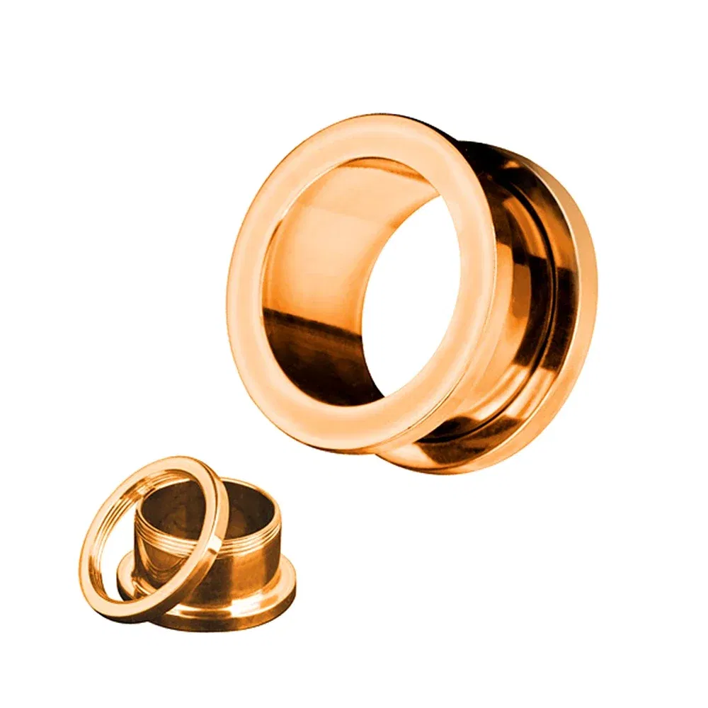 Metal color: Rhodium Plated, Main Stone Color: Pink - 2PCS Multi Color Steel Screw Fit Tunnel Ear Plug Stretcher Gauge 3-25mm Ear Lobe Tunnel Expander
