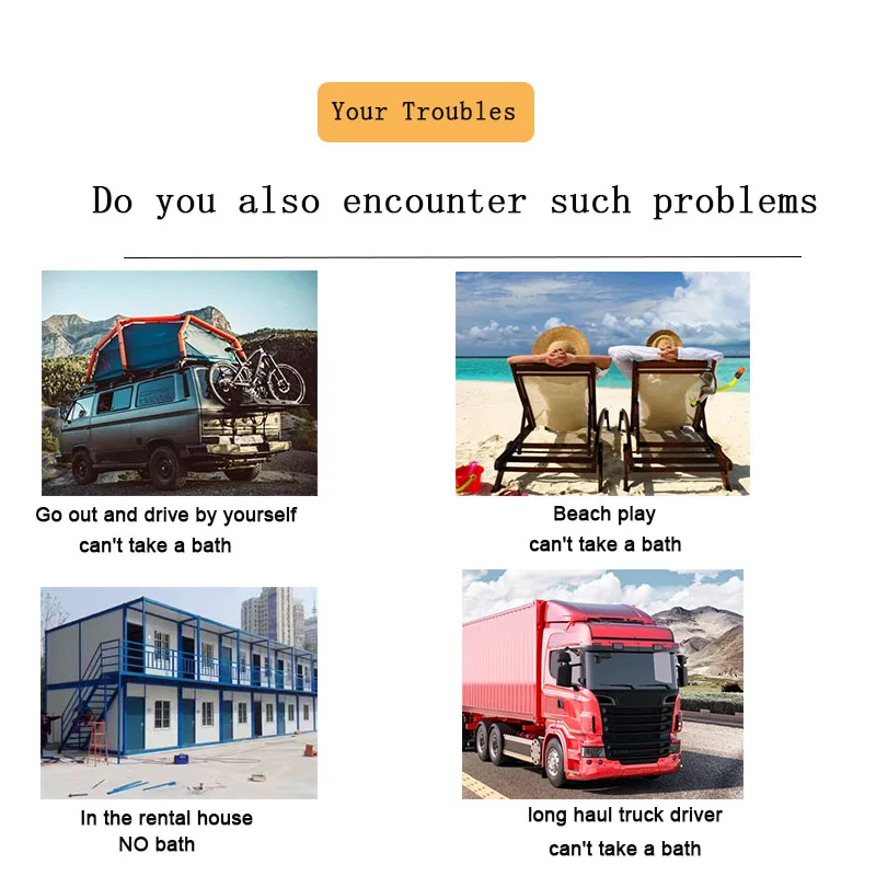 Color: Red - Portable Car Washer 12V Camping Shower Car Shower High Pressure Power Washer Electric Pump for Outdoor Camping Travel