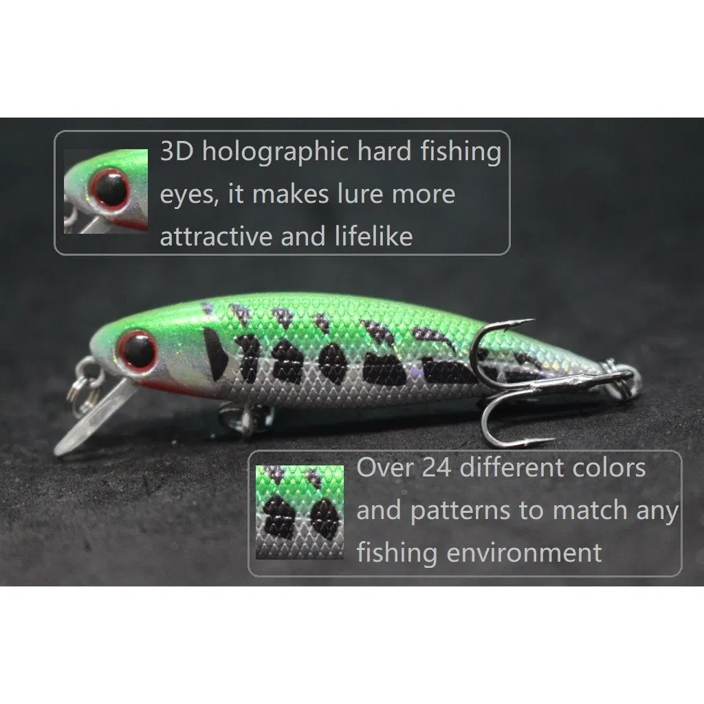 Color: Dark green - wLure Fishing Lure 4.5g 5.9cm Tiny Sinking Minnow Carp Fresh Water Use Wild Wobble Bronzing and Plating Painting M639