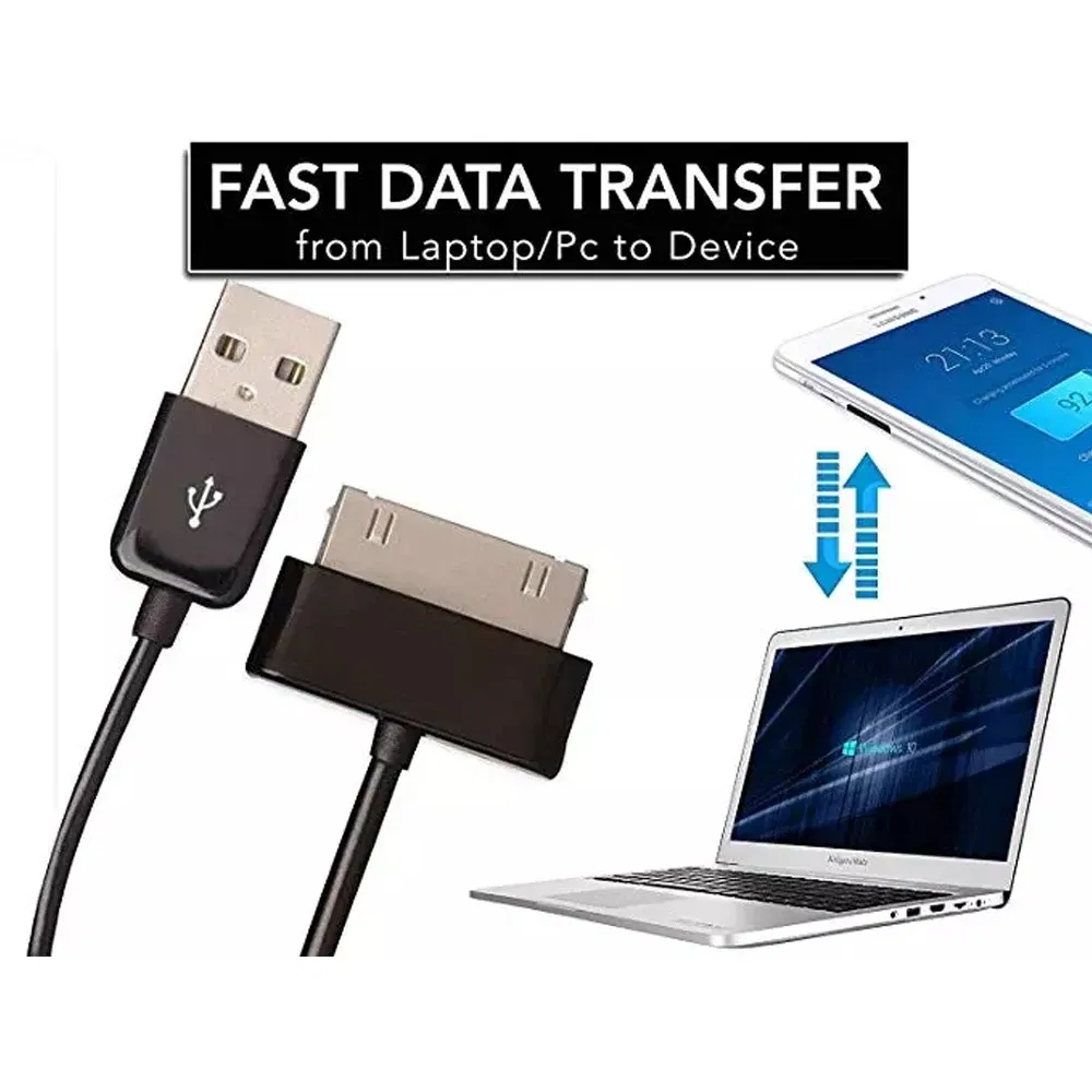 Color: WHITE, Cable Length: 1m - 1m/2m USB Charger Data Cable For Samsung Galaxy TAB P1000 N8000 P5100 P5110 P7510 P7500 P7300 P6200 P6800 P3100 P1010