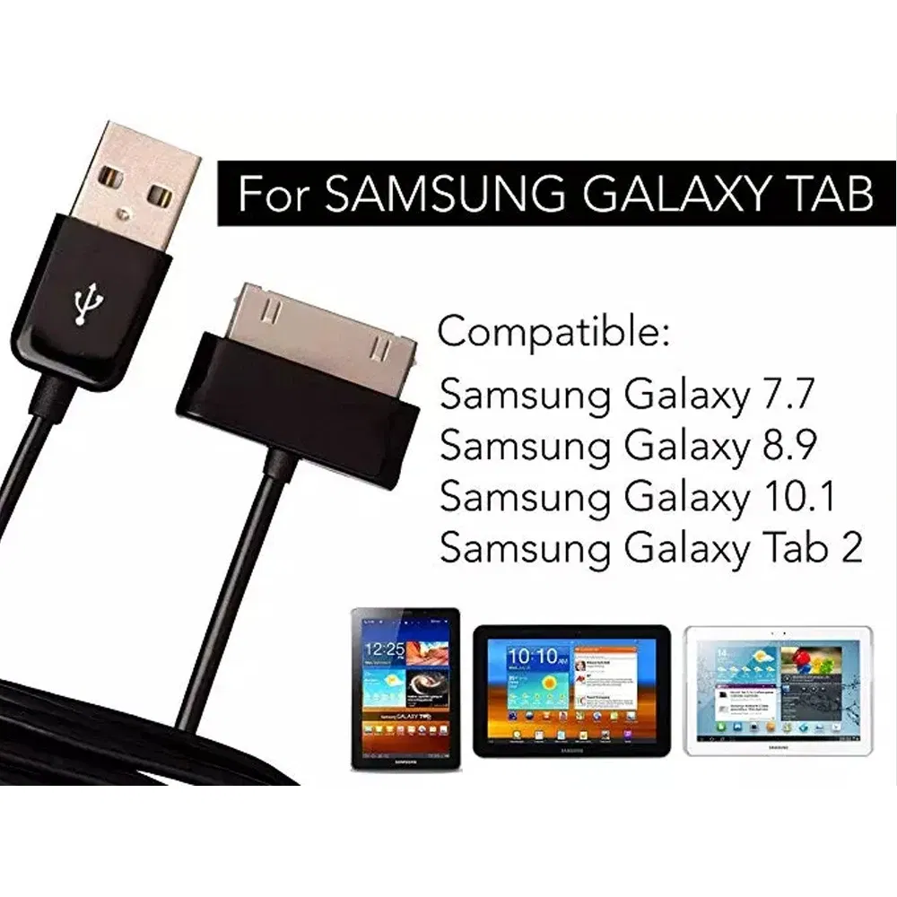 Color: WHITE, Cable Length: 1m - 1m/2m USB Charger Data Cable For Samsung Galaxy TAB P1000 N8000 P5100 P5110 P7510 P7500 P7300 P6200 P6800 P3100 P1010