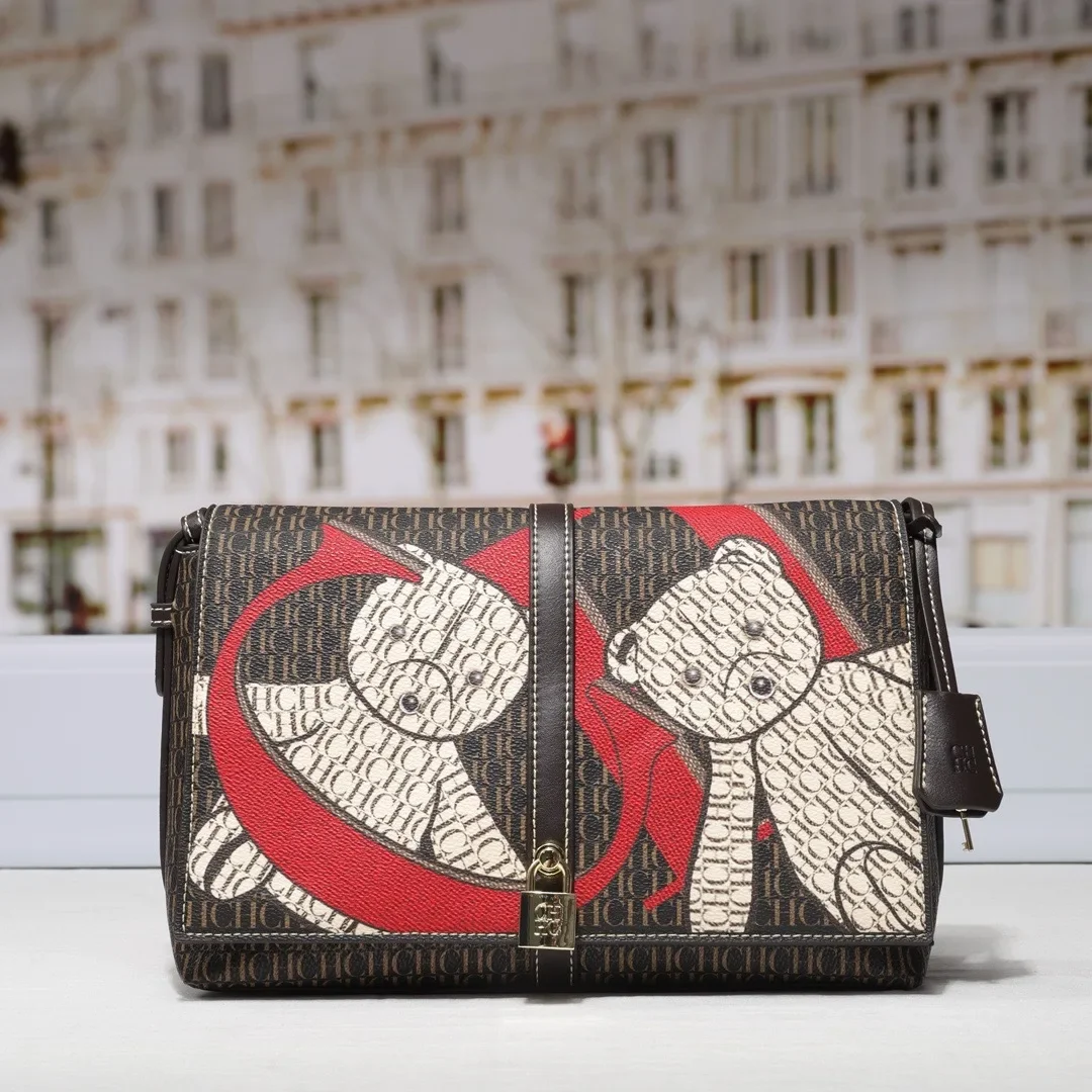 Color: Brown - 2025 CHHC High-End Minimalist Unique Vintage Leather Crossbody Bag for Women with Large Capacity Trendy Design Solid Color