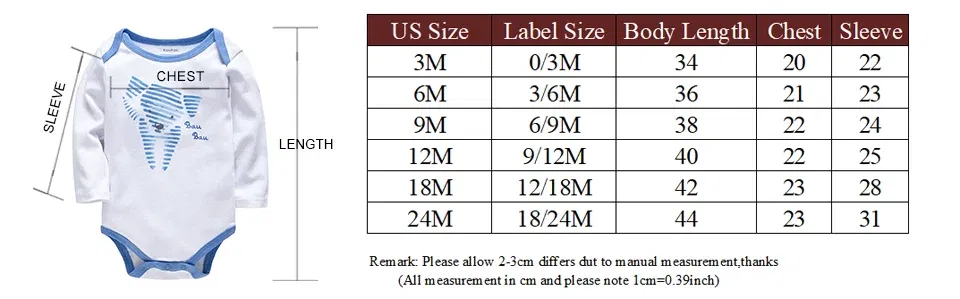 Color: Beige, Kid Size: 18M - Kavkas Baby Boys Girls Bodysuit 3 PCS Long Sleeve 100% Cotton Baby Clothes 0-12 Months Newborn Body Bebe Jumpsuit Clothing