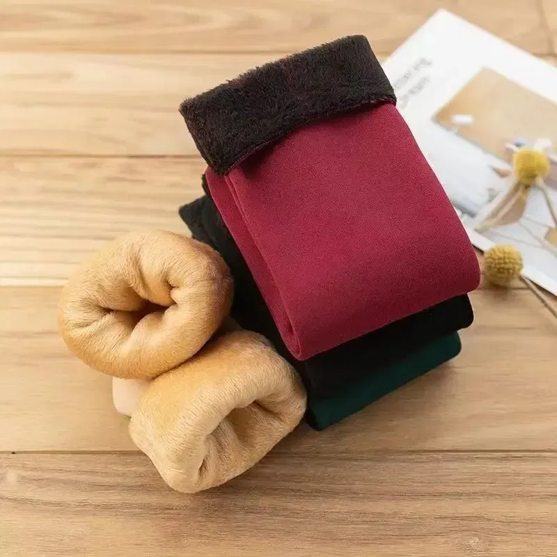 Color: black - Female Winter Fleece Thick Warm Socks Soft Comfortable Solid Color Home Floor Thick Stocking Soft Boots Sleeping Socks