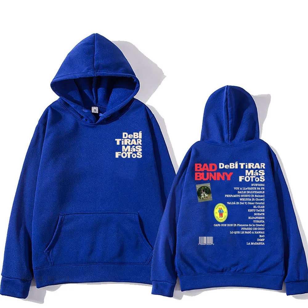 Color: Khaki, Size: XS - Unisex Streetwear Bad Bunny DTMF Hoodies 2025 New Album Deb?­ Tirar Más Fotos Printing Sweatshirts Winter Comfortable Male Hoodie