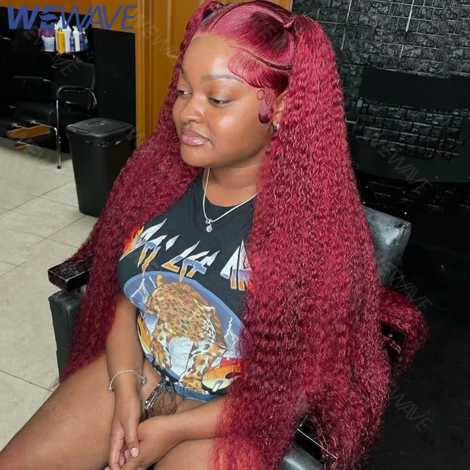 Color: FS1B/99J, Ships From: CHINA, Stretched Length: 26inches, Density: 180% - Red Curly Wigs 99J Burgundy 13X6 Hd Lace Frontal Human Hair Wig Colored Deep Wave Frontal Wig 13X4 Red Lace Front Human Hair Wig