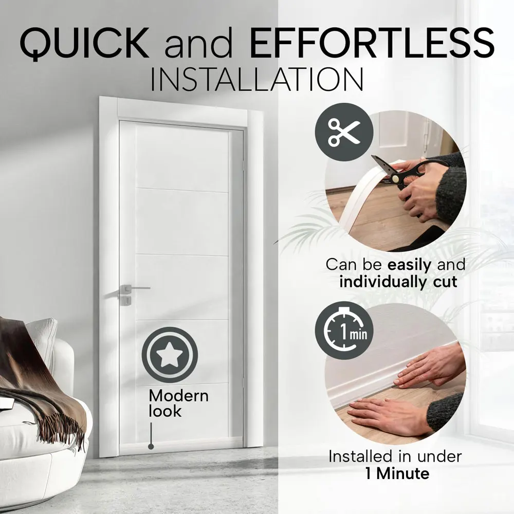 Color: WHITE, Length: 3M, Ships From: CHINA - Under Door Draft Stopper Stripping With Strong Adhesive For Bottom Of Doors Seal Dust-Proof Winter-Proof Block Light And Noise