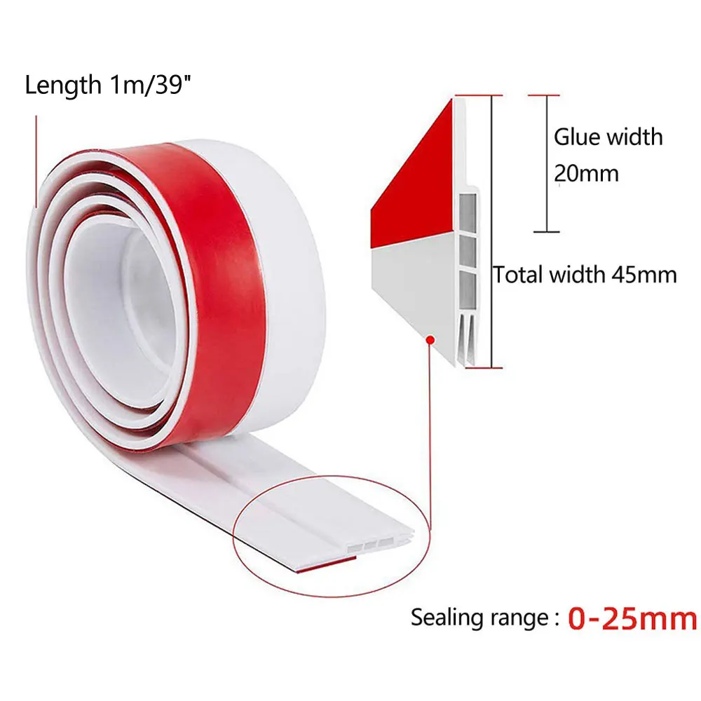 Color: WHITE, Length: 3M, Ships From: CHINA - Under Door Draft Stopper Stripping With Strong Adhesive For Bottom Of Doors Seal Dust-Proof Winter-Proof Block Light And Noise