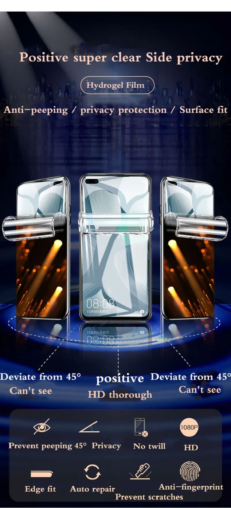 Bundle: 3 Pieces, Material: Anti Blue Light, Compatibility by Model: Poco x7 - F7Ultra Privacy Screen Protector For POCO X7 F7Pro Matte Hydrogel Film POCO F6 Pro X6Pro HD Anti Peeping F6 Soft Full Coverage