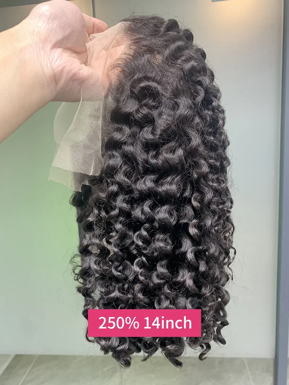 Hair Color: Natural Color, Ships From: CHINA, Stretched Length: 14inches, Density: 250% - Curly Wigs Full 250 Density Short Bob Wig Human Hair Vietnamese Raw 13x4 13x6 Double Drawn Jerry Curly Lace Front Human Hair Wig