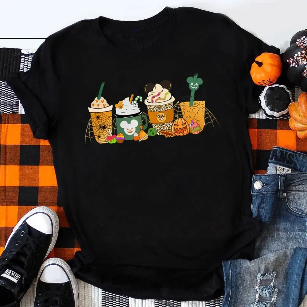 Color: Blue, Kid Size: 6 - Funny Mickey Minnie Mummy Print Disney Children Cotton T Shirts Trick Treat Fashion Halloween Cute Kid Clothes Girls Streetwear