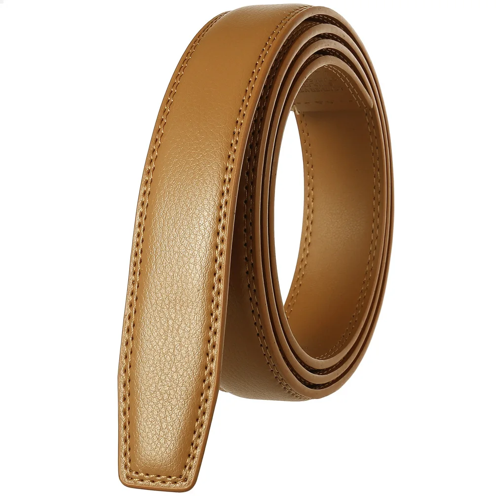 Color: GRAY, Belt Length: 100cm - 90-130cm Brand No Buckle 3.0cm Wide Genuine Leather Automatic Belt Body Strap Without Buckle Belts Men Good Quality No Holes