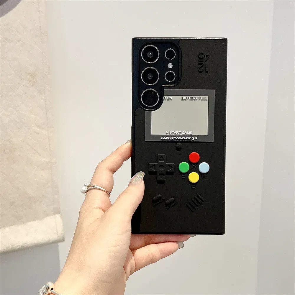 Color: Blue, Material: Vinyl - S24 Ultra Case 3D Cute Game Box Design Cellphone Luxury for Samsung Galaxy S23 S24 Ultra Phone Cases Cartoon Shockproof Cover