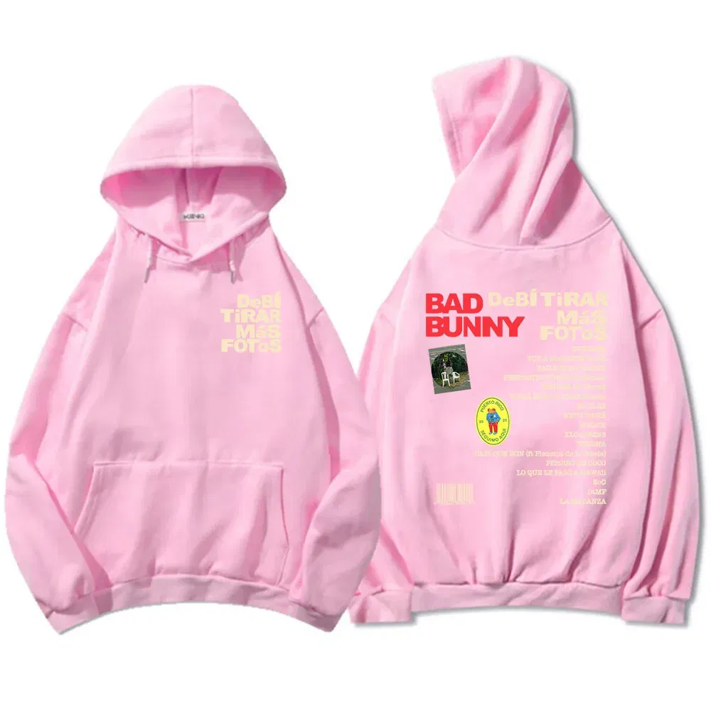Color: Yellow, Size: S - Unisex Streetwear Bad Bunny DTMF Hoodies 2025 New Album Deb?­ Tirar Más Fotos Printing Sweatshirts Winter Comfortable Male Hoodie