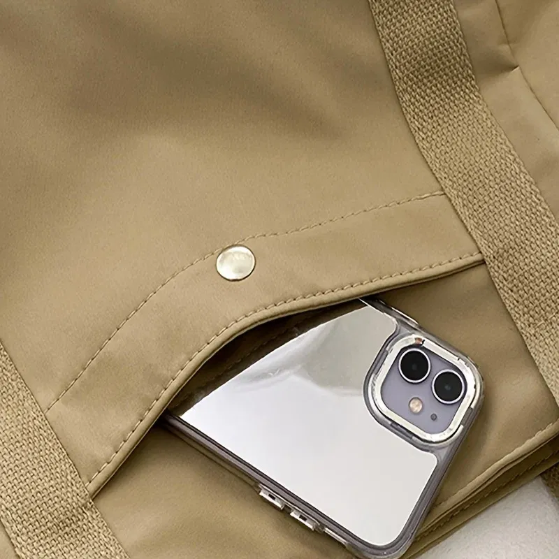 Color: black - Large Capacity Nylon Crossbody Bag Casual Solid Color Messenger Shoulder Bag with Removable Strap