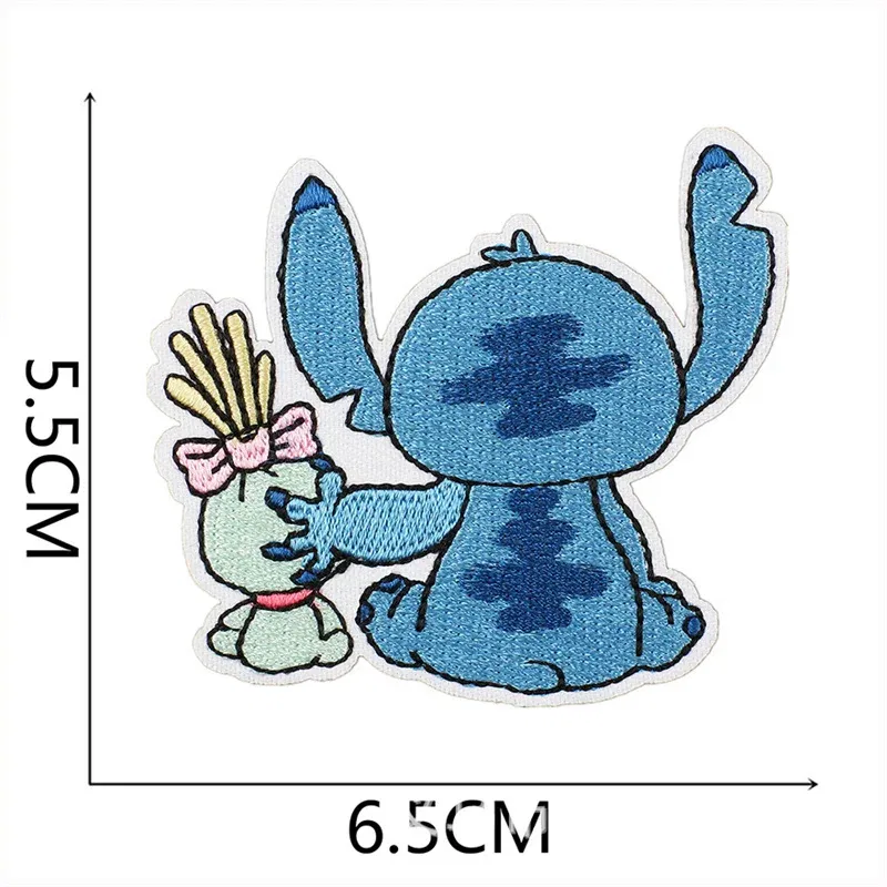 Color: Copper - 1pcs Lilo & Stitch Embroidery Cloth Stickers Disney Bags Clothes DIY Accessories Kids Pants Hole Repair Iron On Patch Applique