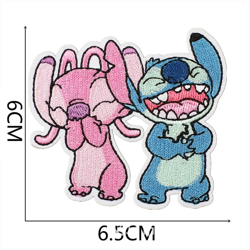 Color: Copper - 1pcs Lilo & Stitch Embroidery Cloth Stickers Disney Bags Clothes DIY Accessories Kids Pants Hole Repair Iron On Patch Applique