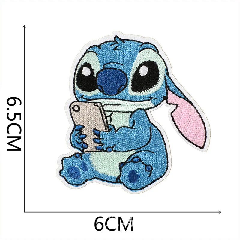 Color: Copper - 1pcs Lilo & Stitch Embroidery Cloth Stickers Disney Bags Clothes DIY Accessories Kids Pants Hole Repair Iron On Patch Applique