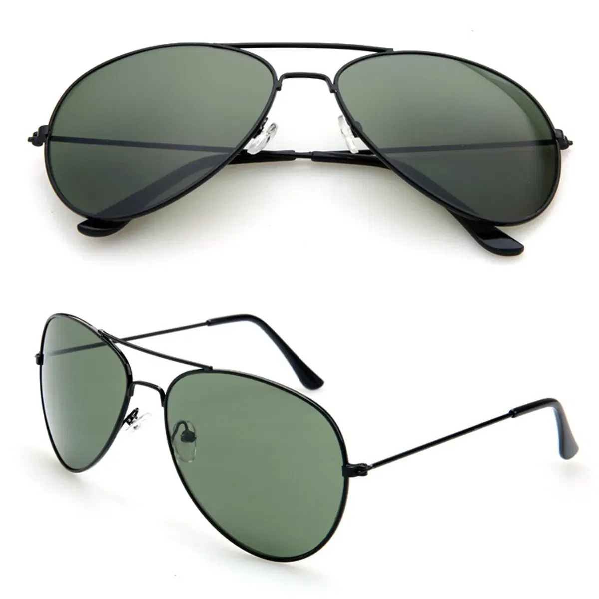Lenses Color: green, Frame Color: other - FOENIXSONG Fashion Sunglasses for Women Men  Pilot Round Gradient Mirror Women's Glasses Oculos Lentes Gafas De Sol