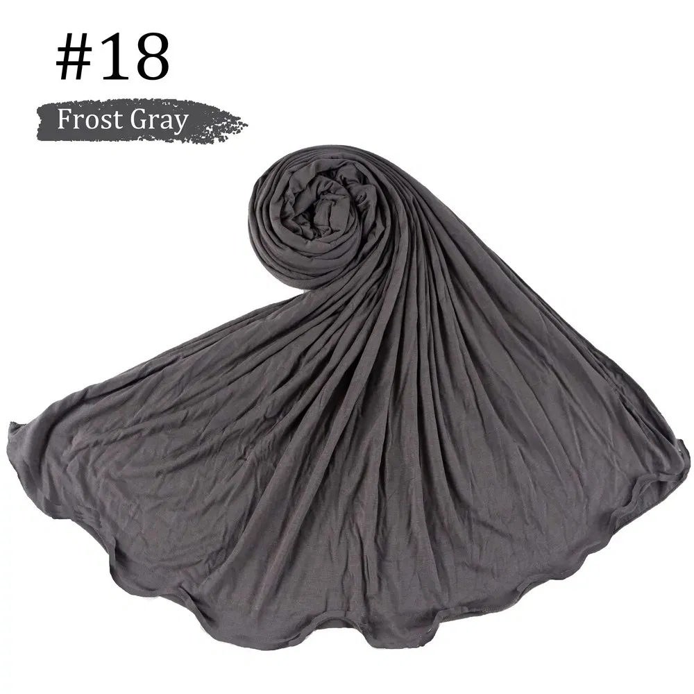 Color: Cream - 180X85cm  Muslim Women Jersey Hijab Scarf Cotton Stretchy Premium Jersey HIjabs Soft Material Big Large Size Jersey Scarves