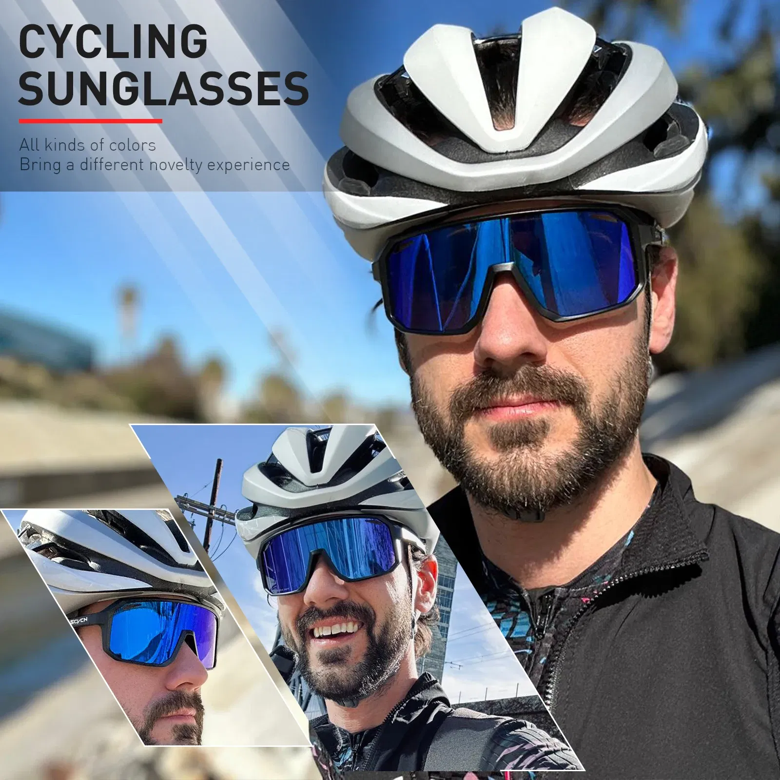 Color: Lavender, Lenses Color: WHITE - SCVCN Sports Men UV400 Sunglasses Cycling Glasses Photochromic Cycl Camp Bike Eyewear MTB Outdoor Goggles Bicycle Women Hunting