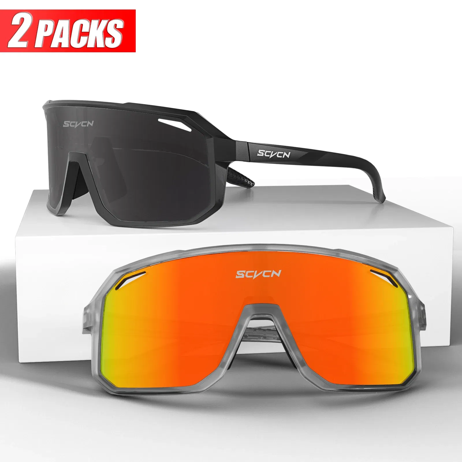 Color: Lavender, Lenses Color: WHITE - SCVCN Sports Men UV400 Sunglasses Cycling Glasses Photochromic Cycl Camp Bike Eyewear MTB Outdoor Goggles Bicycle Women Hunting