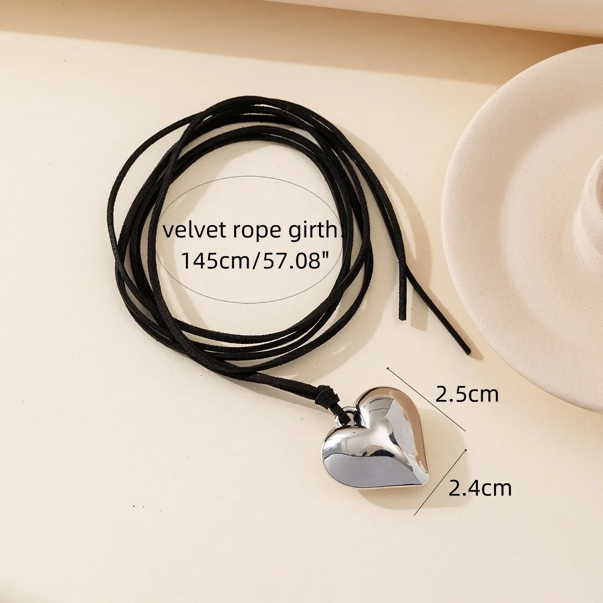 Metal Color: RED-BROWN - Punk Black Velvet Big Heart Pendant Choker Necklace for Women PU Leather Weave Knotted Bowknot Adjustable Chain New Jewelry