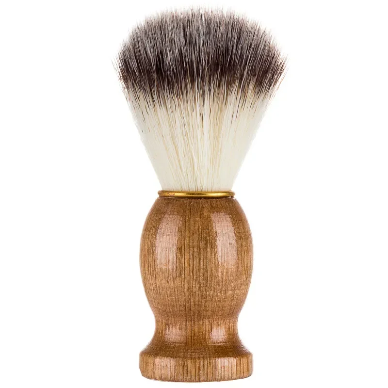 Color: Red - 1pc High Quality Men Shaving Beard Brush Badger Hair Shave Wooden Handle Facial Cleaning Appliance Pro Salon Tool