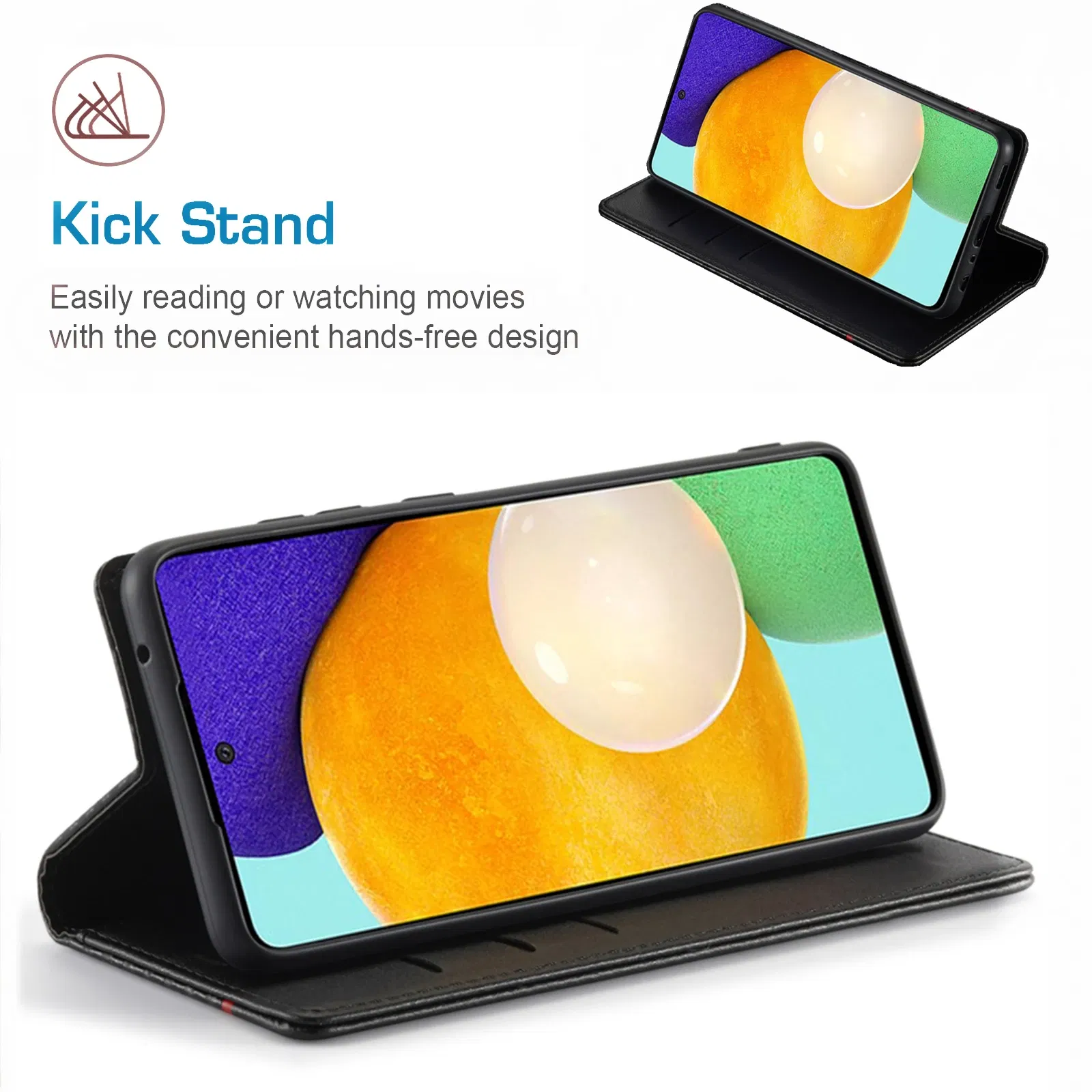 Color: Black, Material: nylon - Carbon Fiber Leather Case for Samsung A14 A24 A34 A54 5G A13 A23 A33 A53 Galaxy A52 A72 A32 A12 A04S A02S Wallet Card Slot Cover