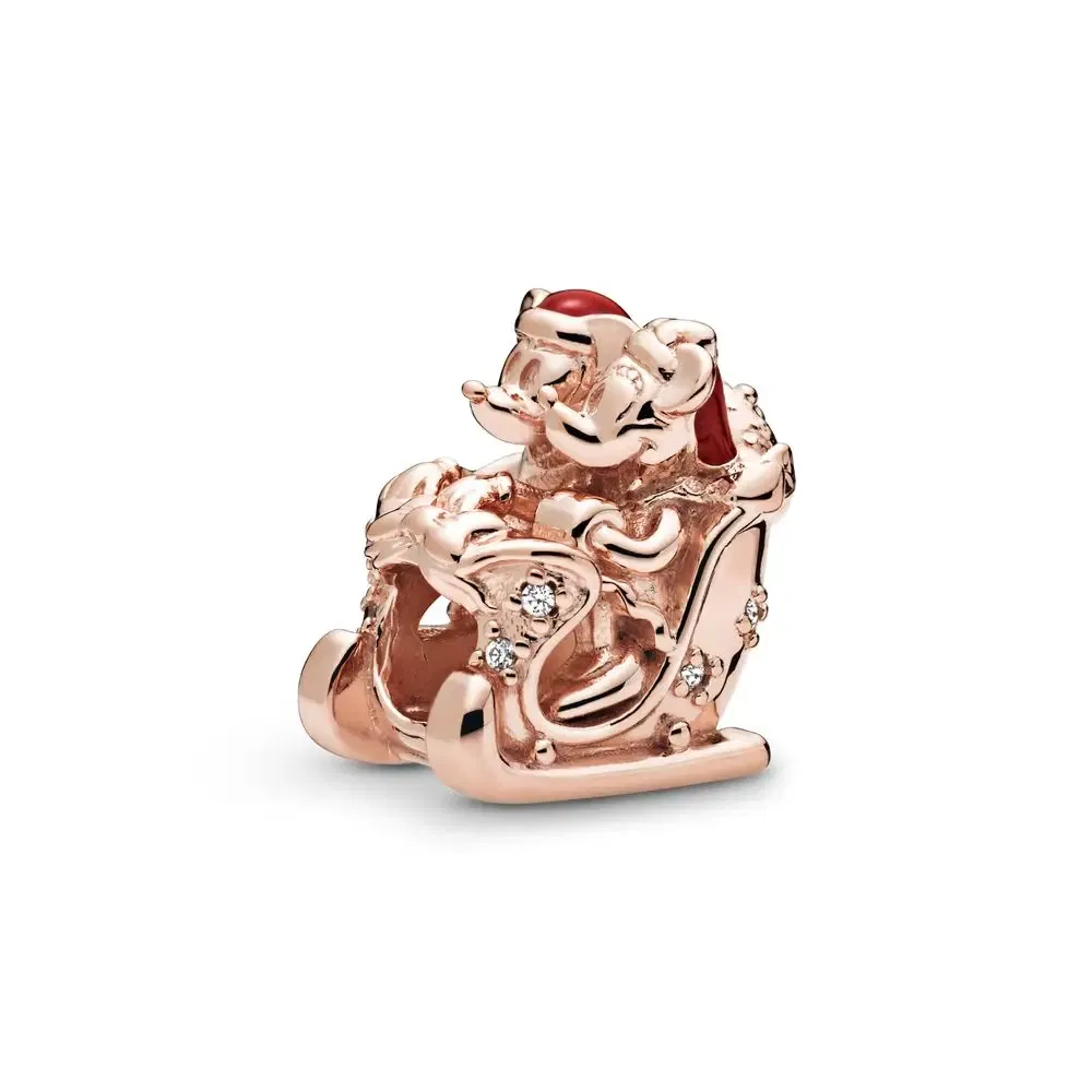 Gem Color: Clear - Pure Silver 925 Christmas Charm Fit DIY Pandora Bracelet Christmas Gift