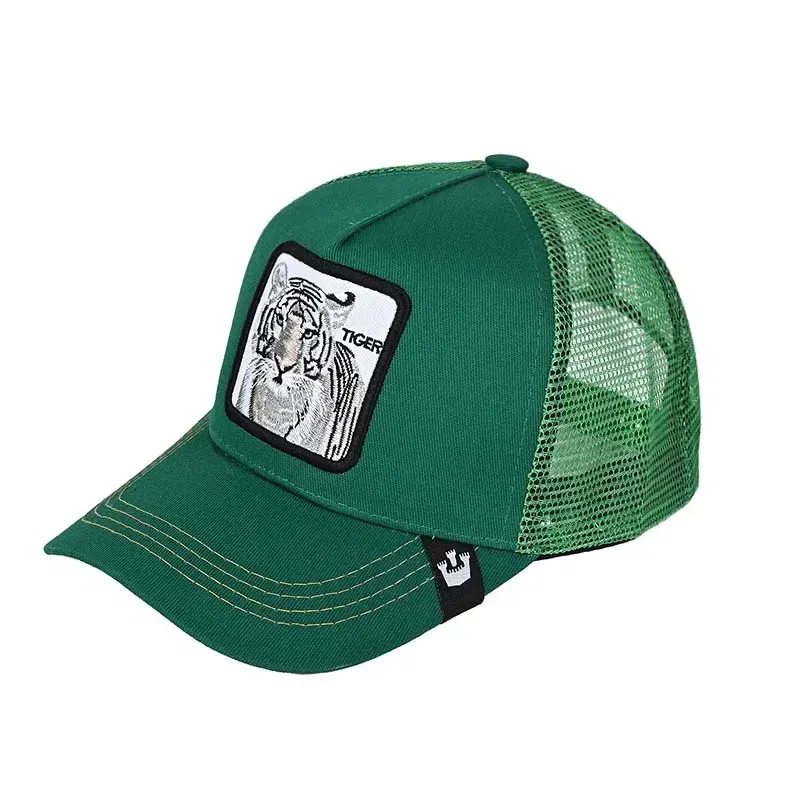Color: MULTI - Baseball Caps Men Women Snapback Hip Hop Cap With Fashion Animals Embroidery Summer Breathable Mesh Trucker Caps Streetwear Bone