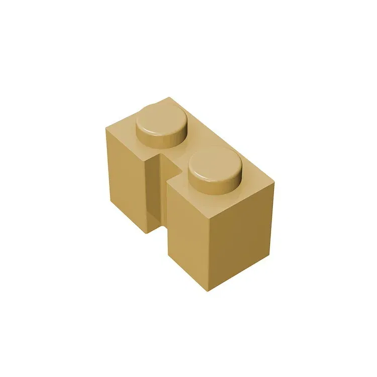 Color: Brown - Gobricks GDS-798 BRICK 1X2 W. GROOVE compatible with lego 4216 children's toys Assembles Building Blocks Technical