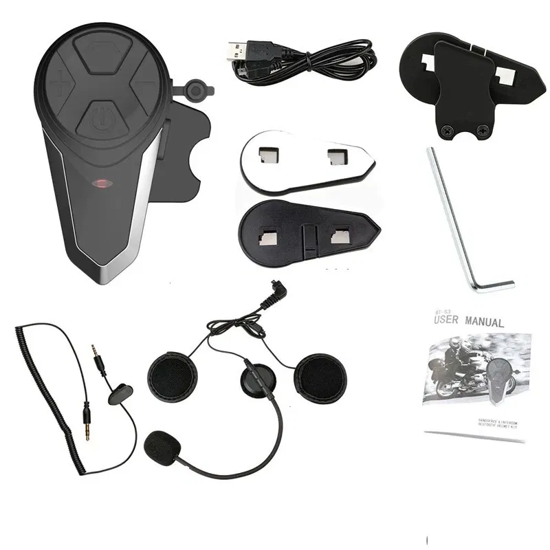 Color: Black - BT-S3NS Motorcycle Helmet Intercom Moto Helmet BT5.0 Headset Waterproof Intercomunicador BT Interphone FM