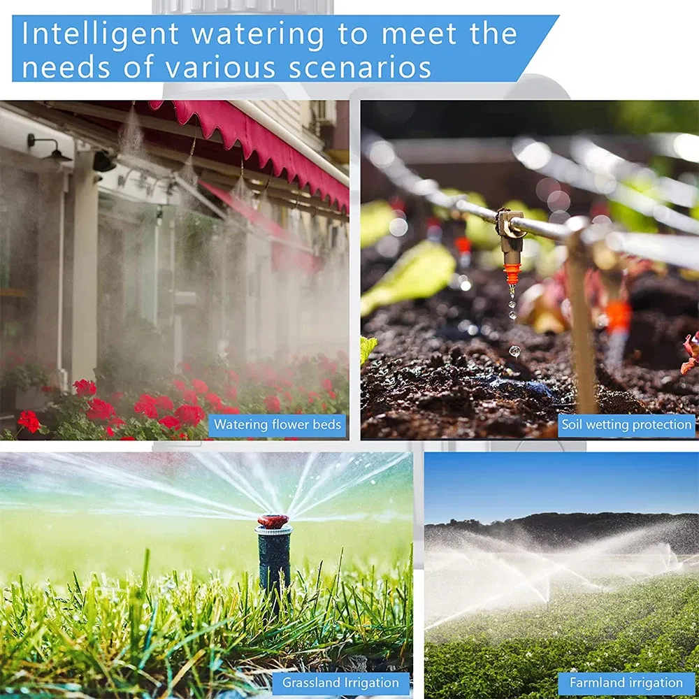 Color: Red - Tuya Zigbee Garden Watering Timer Smart Sprinkler Drip Irrigation System Built-in Water Flow Recorder With Soil Tester Gateway