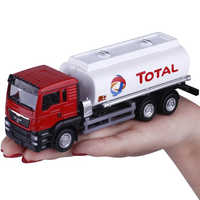 Color: Silver - MAN Scania Shell Total bp Castrol Oil Tank Truck Simulation Diecasts & Toy Vehicles RMZ city 1:64 Alloy Car Model Gifts For Boys